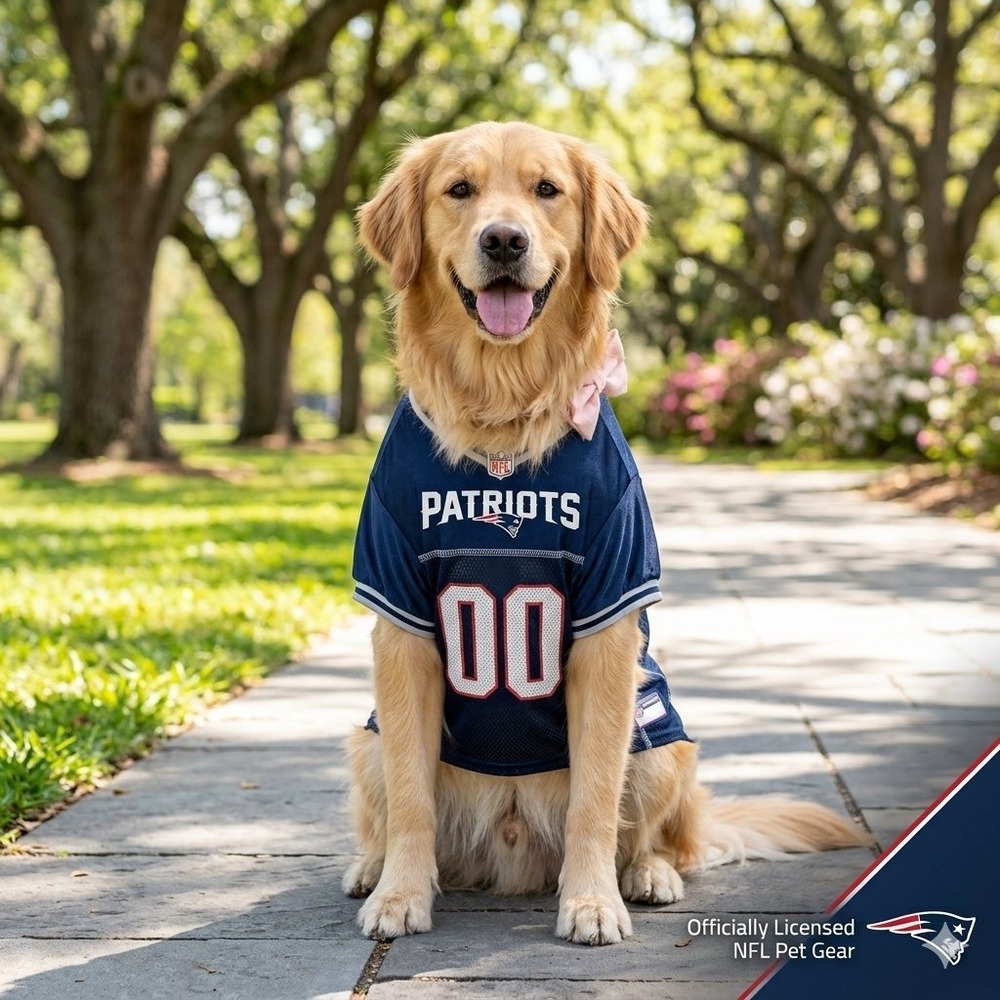 NFL New England Patriots Pet Jersey XL Blue Dog Football Apparel Mesh Fan Gear